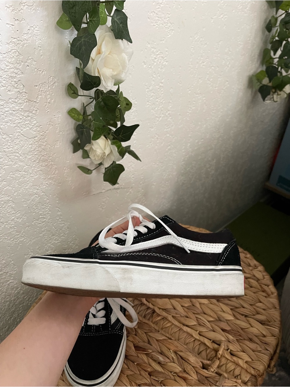Vans Black & White Old Skool Skate Sneakers - Picture 7 of 8